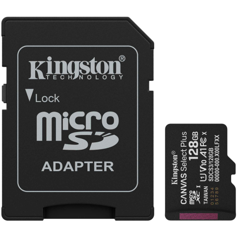 Periferice - Kingston 128GB microSDXC Canvas Select Plus Gen3 150MB/s A1 Card + Adapter