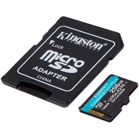 Kingston 256GB microSDXC Canvas Go Plus Gen4 200MB/s A2 U3 V30 Card + Adapter [1]