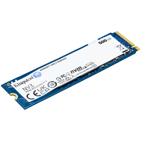Kingston 500GB NV3 SSD M.2 2280 PCIe 4.0 NVMe, Read: 5,000/ Write: 3,000MB/s [1]