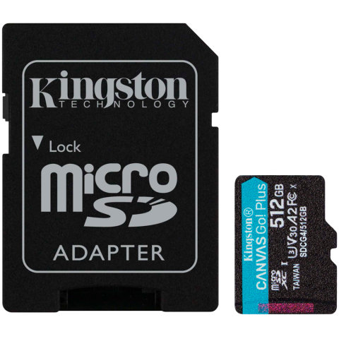 Periferice - Kingston 512GB microSDXC Canvas Go Plus Gen4 200MB/s A2 U3 V30 Card + Adapter
