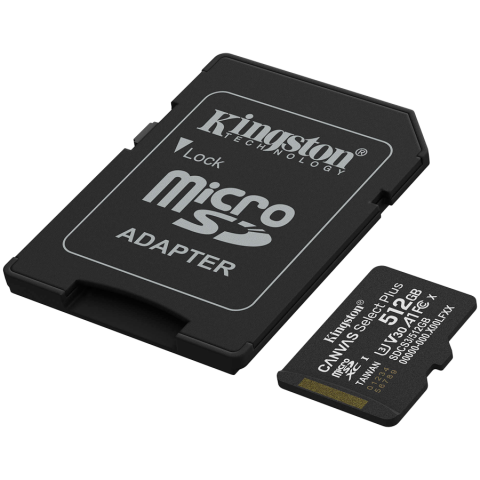 Kingston 512GB microSDXC Canvas Select Plus Gen3 150MB/s A1 Card + Adapter [1]