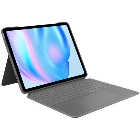 Accesorii tablete - Husă cu tastatură Logitech Combo Touch pentru iPad Air 13" (M2), QWERTY US International, Oxford Grey