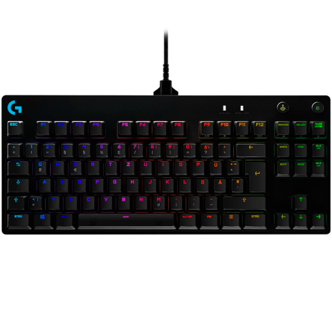 Jocuri si multimedia - LOGITECH G PRO TKL Corded Mechanical Gaming Keyboard - BLACK - US INT'L - USB - CLICKY
