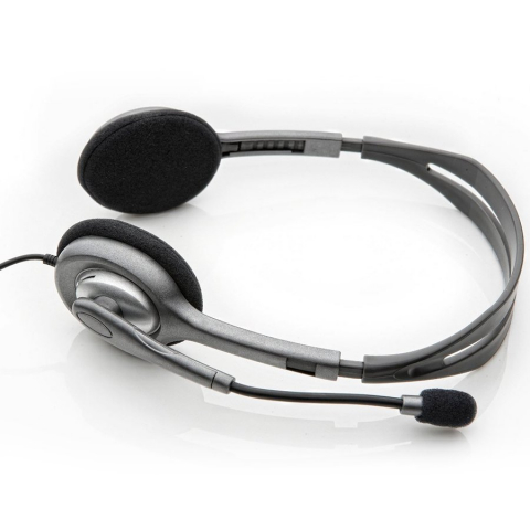 LOGITECH H110 Corded Stereo Headset - GRAY/SILVER - Dual Plug [1]