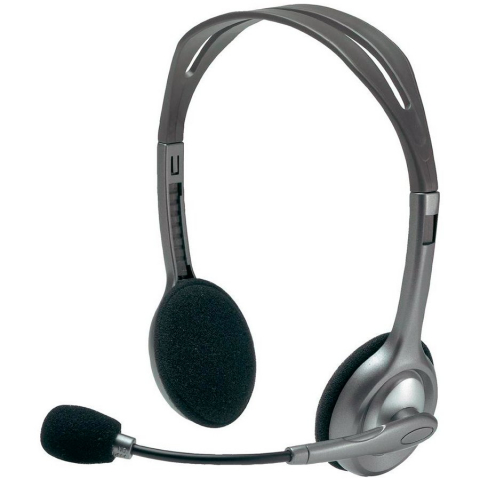 Periferice - LOGITECH H110 Corded Stereo Headset - GRAY/SILVER - Dual Plug