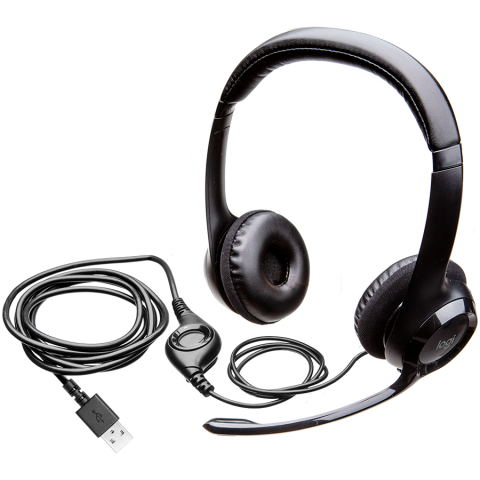 Căști audio - LOGITECH H390 Corded Headset - BLACK - USB