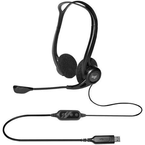 LOGITECH PC960 Corded Stereo Headset BLACK - USB [2]