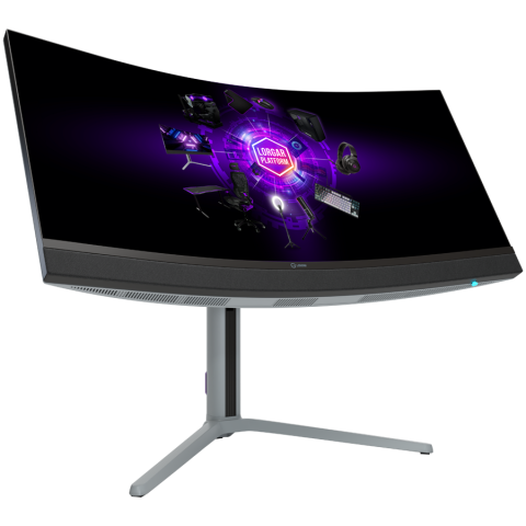 LORGAR 34MP1, UWQHD MiniLED Gaming Monitor Pro, 34'' (3440*1440) VA curved monitor, black/milky grey [9]