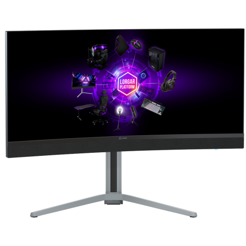 LORGAR 34MP1, UWQHD MiniLED Gaming Monitor Pro, 34'' (3440*1440) VA curved monitor, black/milky grey [3]