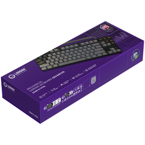 LORGAR Azar 514TKL, Wired RGB mechanical gaming keyboard, black, EN layout [8]