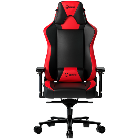 Jocuri si multimedia - LORGAR Base 311, Gaming chair, PU eco-leather, 1.8 mm metal frame, multiblock mechanism, 4D armrests, 5 Star aluminium base, Class-4 gas lift, 75mm PU casters, Black + red