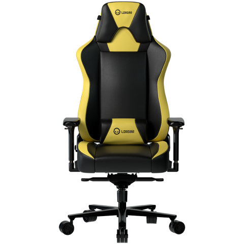 Jocuri si multimedia - LORGAR Base 311, Gaming chair, PU eco-leather, 1.8 mm metal frame, multiblock mechanism, 4D armrests, 5 Star aluminium base, Class-4 gas lift, 75mm PU casters, Black + yellow