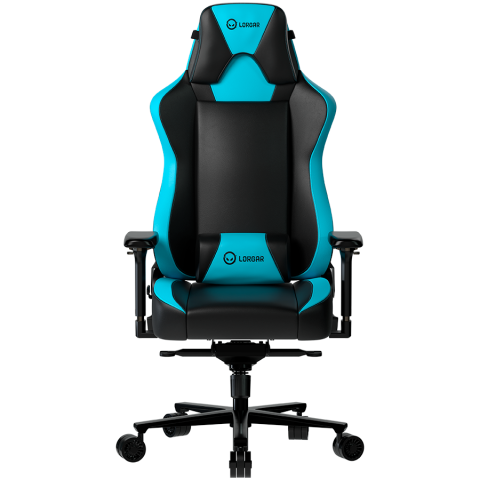 Jocuri si multimedia - LORGAR Base 311, Gaming chair, PU eco-leather, 1.8 mm metal frame, multiblock mechanism, 4D armrests, 5 Star aluminium base, Class-4 gas lift, 75mm PU casters, Black + blue
