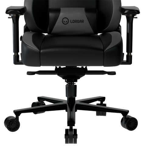 LORGAR Base 311, Gaming chair, PU eco-leather, 1.8 mm metal frame, multiblock mechanism, 4D armrests, 5 Star aluminium base, Class-4 gas lift, 75mm PU casters, Black + grey [5]