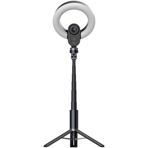 LORGAR Circulus 910, Streaming web camera, 5MP 2592X1944 max resolution, up to 60fps, 1/2.8", Sony STARVIS CMOS image sensor, full glass lens, 5.5'' built-in ring light (1700-14 000K), foldable tripod [3]