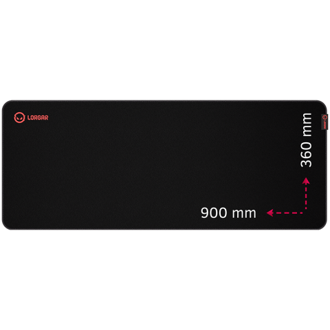 Jocuri si multimedia - Lorgar Main 329, Gaming mouse pad, Precise control surface, Red anti-slip rubber base, size: 900mm x 360mm x 3mm, weight 0.635kg