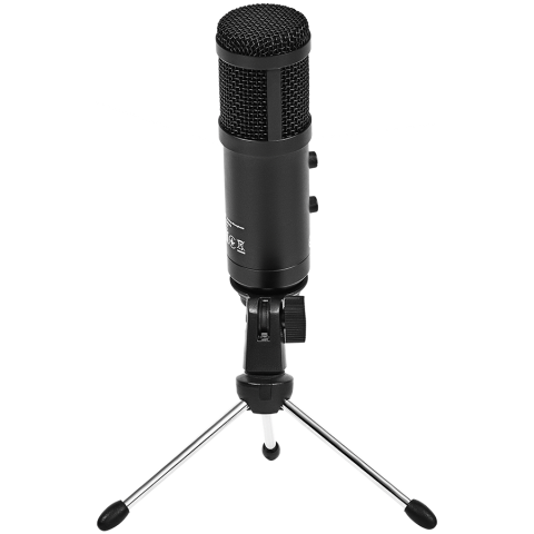 LORGAR Soner 313, Gaming Microphones, Black, USB condenser microphone with Volume Knob & Echo Kob, including 1x Microphone, 1 x 2.5M USB Cable, 1 x Tripod Stand, 1 x User Manual, body size: Φ47.4*158. [1]