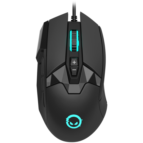 Jocuri si multimedia - LORGAR Stricter 579, gaming mouse, 9 programmable buttons, Pixart PMW3336 sensor, DPI up to 12 000, 50 million clicks buttons lifespan, 2 switches, built-in display, 1.8m USB soft silicone cable, Matt