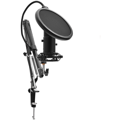 LORGAR Voicer 931, Gaming Microphone, Black, USB condenser microphone with boom arm stand, pop filter, tripod stand. including 1* microphone, 1*Boom Arm Stand with C-clamp, 1*shock mount, 1*pop filter [2]