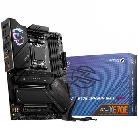 Placi de baza - MSI MPG X670E CARBON WIFI, ATX, Socket AM5, 4x DDR5, Type-C DP, 3x PCI-E x16 slots, 4x M.2 slots, 1x HDMI, 2x DP (1x Type-C), 6x USB 3.2 Gen2, 1x USB 3.2 Gen2, 1x USB 3.2 Gen2x2, 2x USB 2.0, Type-C, 7