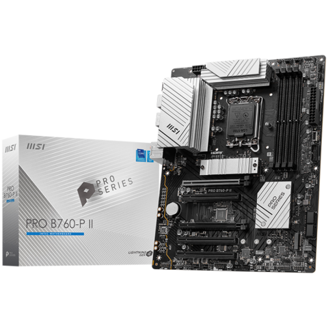 Plăci de bază - Placa de baza MSI PRO B760-P II, ATX, LGA 1700, Dual Channel DDR5 up to 7000MHz, 4xDDR5, 5x PCIe x16 slots, 2x M.2 slots, 1x HDMI, 1xDP, 2x USB 2.0, 2x USB 5Gbps, 1x Type-C, 7.1 HD Audio, 2.5G LAN, 4x