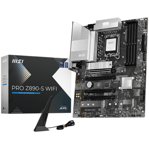Placi de baza - MSI PRO Z890-S WIFI, LGA 1851, Dual Channel DDR5 up to 8600(OC)MHz, 4x PCIe x16 slots, 3x M.2 slot, 4xUSB 2.0, 6xUSB 5Gbps A, 1xUSB 20Gbps C,1x HDMI, 1x Type-C DP,1x DP, 2.5GbpsLAN, 7.1 Audio, 3y warr