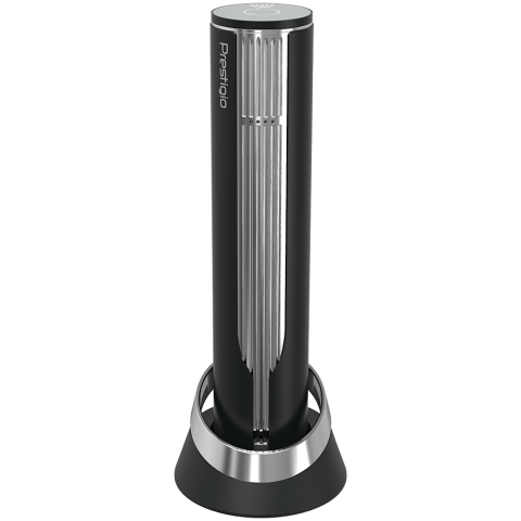 Electronice/Electrocasnice - Prestigio Maggiore, smart wine opener, 100% automatic, opens up to 70 bottles without recharging, foil cutter included, premium design, 480mAh battery, Dimensions D 48*H228mm, black + silver color.