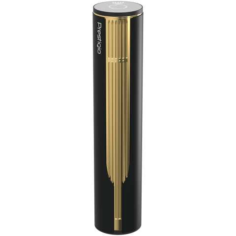 Prestigio Maggiore, smart wine opener, 100% automatic, opens up to 70 bottles without recharging, foil cutter included, premium design, 480mAh battery, Dimensions D 48*H228mm, black + gold color. [6]