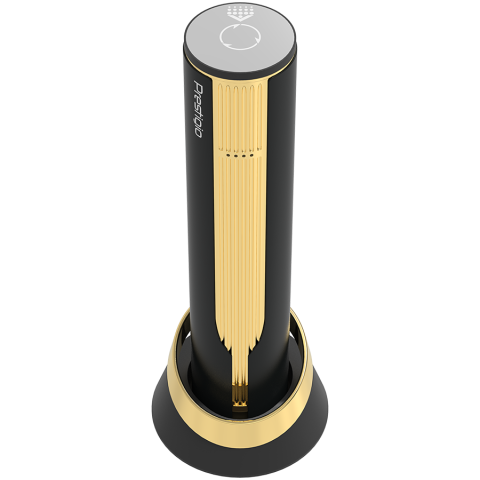 Prestigio Maggiore, smart wine opener, 100% automatic, opens up to 70 bottles without recharging, foil cutter included, premium design, 480mAh battery, Dimensions D 48*H228mm, black + gold color. [5]