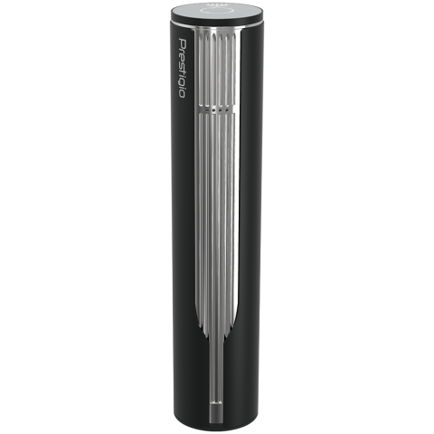 Prestigio Maggiore, smart wine opener, 100% automatic, opens up to 70 bottles without recharging, foil cutter included, premium design, 480mAh battery, Dimensions D 48*H228mm, black + silver color. [8]