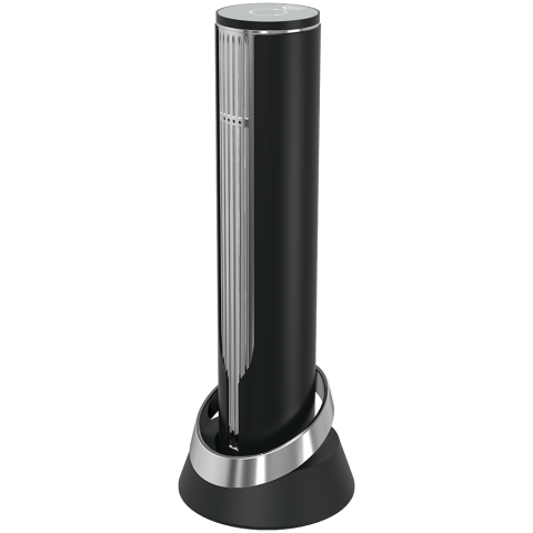 Prestigio Maggiore, smart wine opener, 100% automatic, opens up to 70 bottles without recharging, foil cutter included, premium design, 480mAh battery, Dimensions D 48*H228mm, black + silver color. [1]