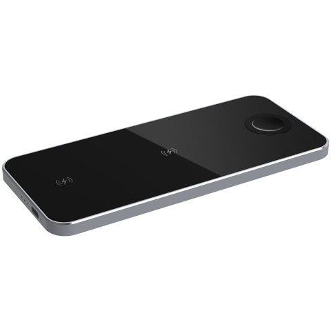 Diverse - Prestigio ReVolt A5, 3-in-1 wireless charging station for iPhone, Apple Watch, AirPods, wilreless output for phone 7.5W/10W, wireless output for AirPods 5W, wireless output for Apple Watch 2.5W, mater