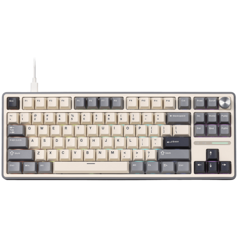 Jocuri si multimedia - ROYAL KLUDGE R87Pro Half Grey Gaming Keyboard Creamy switch