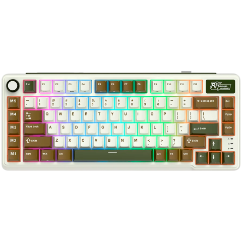 Jocuri si multimedia - ROYAL KLUDGE RK L75 Palm Green Gaming Keyboard Cream switch