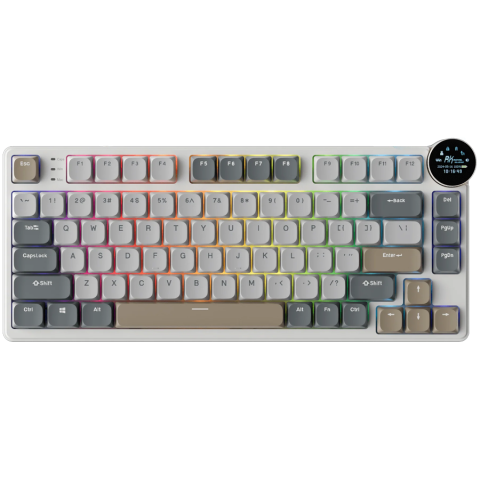 Jocuri si multimedia - ROYAL KLUDGE RK N80 Pearly Dawn Gaming Keyboard Red switch