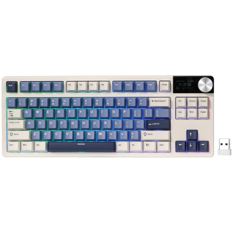 Jocuri si multimedia - ROYAL KLUDGE RK S85 Horizon Blue Gaming Keyboard Cloud switch
