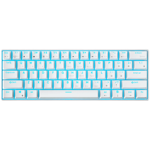 Jocuri si multimedia - ROYAL KLUDGE RK61 White Gaming Keyboard Brown switch