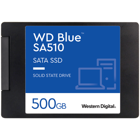SSD - SSD WD Blue SA510 500GB SATA, 2.5", 7mm, Read/Write: 560/510 MBps, IOPS 90K/82K, TBW: 200