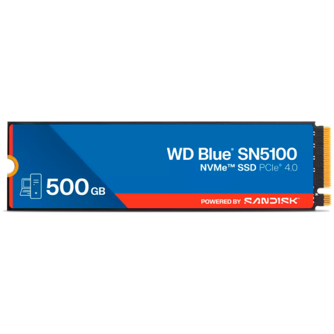 SSD - SSD WD Blue SN5100 500GB M.2 2280 PCIe Gen4 x4 NVMe QLC 3D, Read/Write: 6600/5600 MBps, IOPS 660K/1100K, TBW: 300