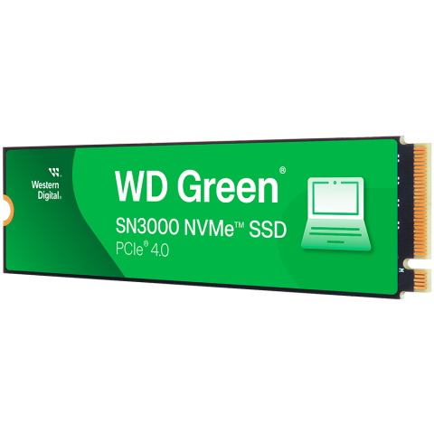 SSD - SSD WD Green SN3000 500GB M.2 2280 S3-M PCIe Gen4 x4 NVMe, Citire/Scriere: 5000/4100 MBps, TBW: 100