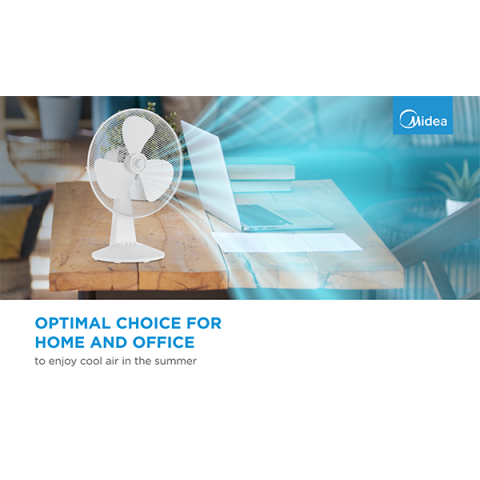 Ventilator de masă, 40W, 40cm, 3 viteze, mecanic, nivel de zgomot: 50-60 dB, Oscilație 80°, Înclinare +24° -12° [3]