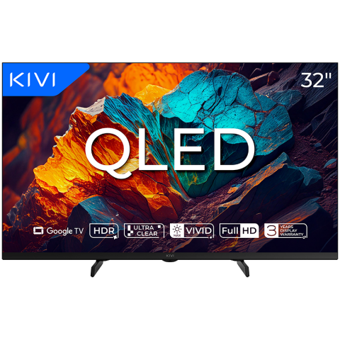 TV/Audio-Video/Foto - TV KIVI 32F720QB 32'' QLED FHD Google TV, Dolby Audio, Max Vivid