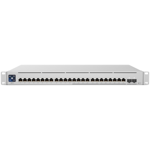 Switch-uri - UBIQUITI Enterprise 24 PoE; (12) 2.5 GbE, (12) GbE; all PoE+ ports; (2) 10G SFP+ ports; 400W total PoE availability; DC power backup-ready; Layer 3 switching.