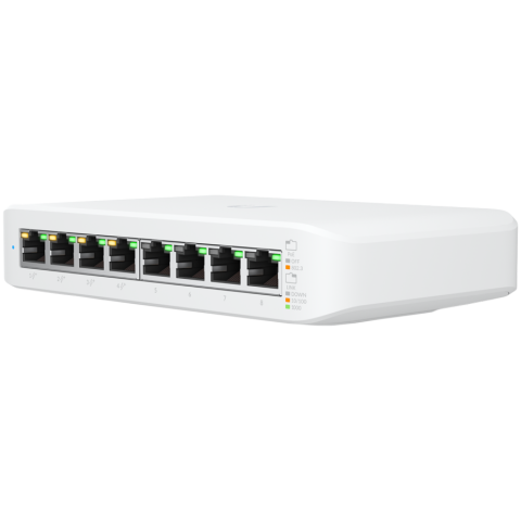 Retelistica - UBIQUITI Lite 8 PoE; (4) GbE PoE+, (4) GbE ports; 52W total PoE availability; Wall mountable.