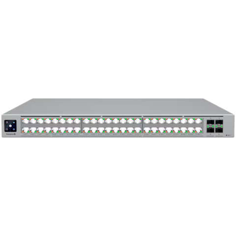 Switch-uri - Ubiquiti network switch ECS-48-PoE-EU Enterprise-grade 48-port, Layer 3 Etherlighting PoE+++ switch with high-capacity 10 GbE RJ45 and 25G SFP28 connections for high availability system design; (32) 1