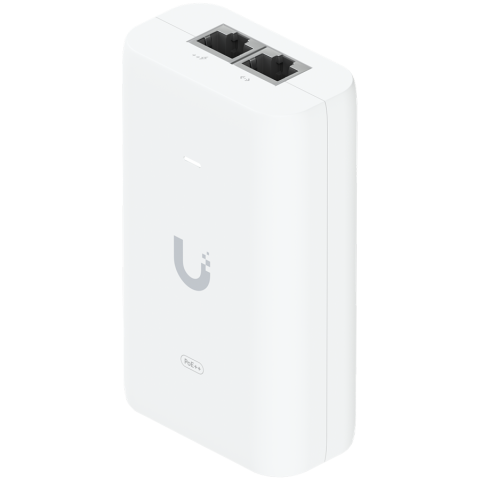 Injectoare PoE - UBIQUITI PoE++ Adapter; Delivers up to 60W of PoE++; Surge, peak pulse, and overcurrent protection; Contains RJ45 data input, AC cable with earth ground, and PoE++ output; LED indicator for status mon