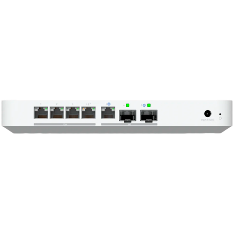 Ubiquiti UniFi UCG-Fiber-EU Desktop 10G Cloud Gateway with integrated PoE switch, Includes full UniFi application suite for device management, 5 Gbps routing with IDS/IPS, 10G SFP+ and (1) 10 GbE RJ45 [3]