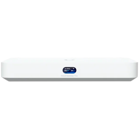 Ubiquiti UniFi UCG-Fiber-EU Desktop 10G Cloud Gateway with integrated PoE switch, Includes full UniFi application suite for device management, 5 Gbps routing with IDS/IPS, 10G SFP+ and (1) 10 GbE RJ45 [1]