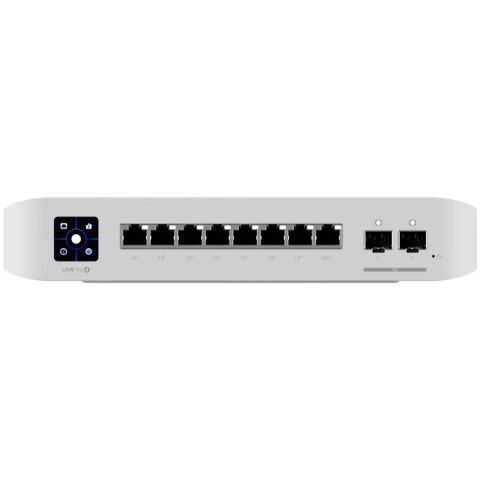 Retelistica - Ubiquiti USW-Pro-8-PoE-EU An 8-port, Layer 3 switch with PoE+ and PoE++ output. Can power devices with up to 120W, with a power consumption of 30W (Excluding PoE output)