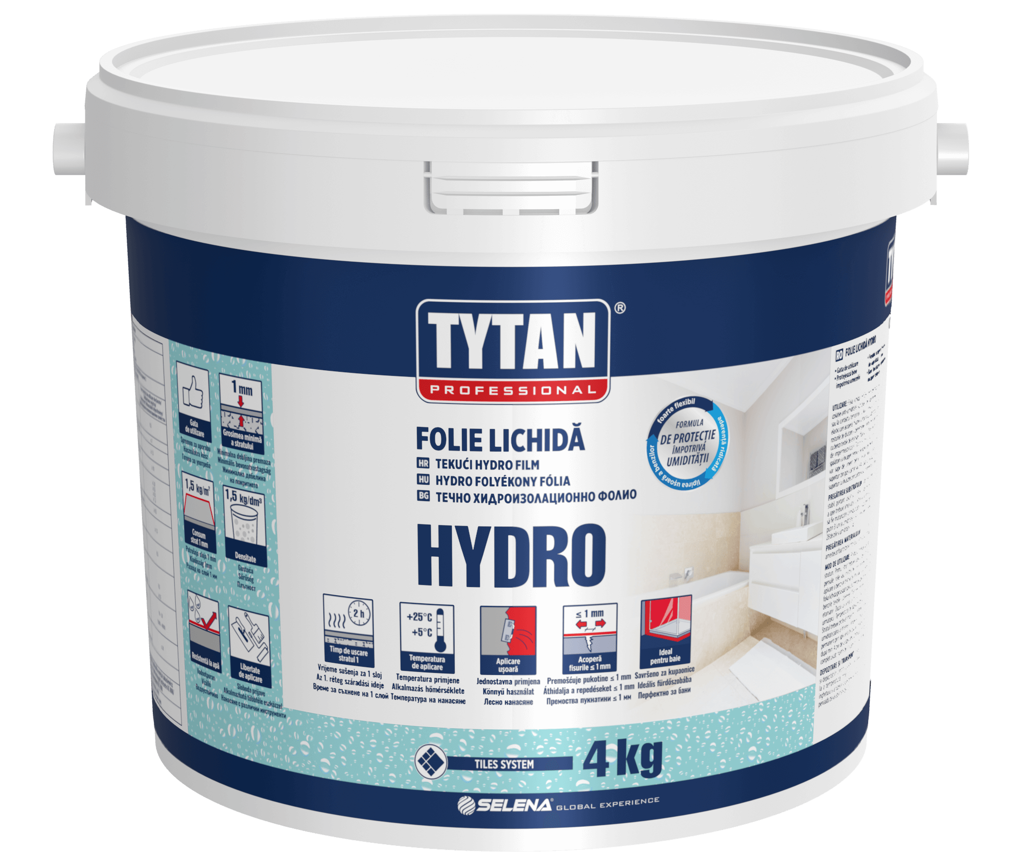 Glet si adezivi - Găleată Tytan HYDRO - Membrană lichidă elastică pentru hidroizolații interioare sub placări ceramice.